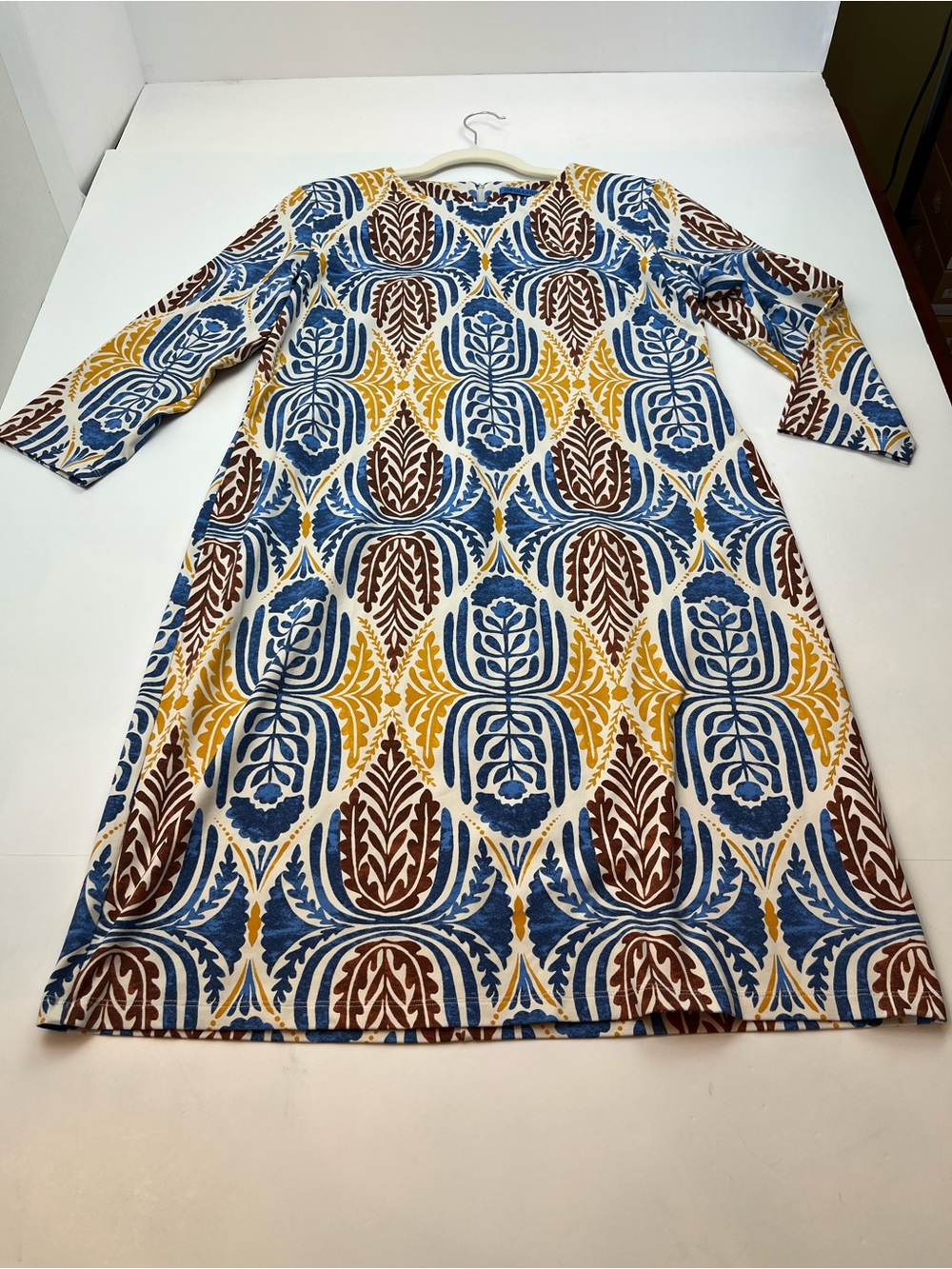 J. McLaughlin Sophia Catalina Cloth Shift Dress Blue Yellow Paisley Womens XL